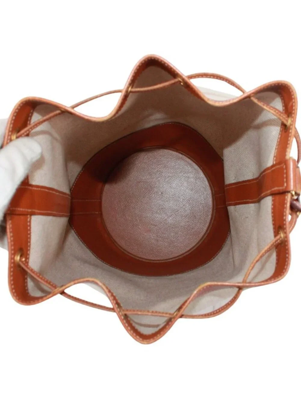 Hermes Standee Toile Ash Courchevel Leather Ivory Brown Shoulder Bag Gold
